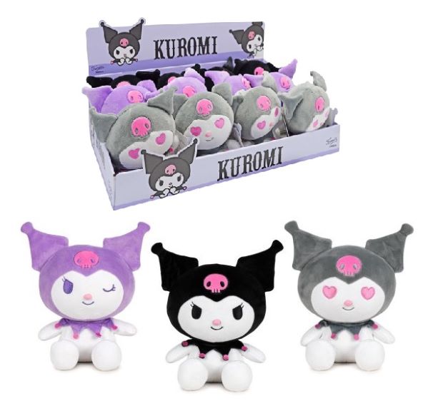 (Mis 1) HELLO KITTY Kuromi Peluche 16cm 3ass…x12